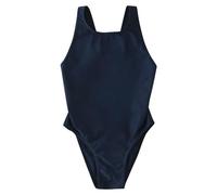 Bañador Niña 3-12 Años Natacion Una Pieza Bañadores Adolescente Chica Sólido sin Espalda Traje de Baño Piscina Verano Ropa de Baño Playa Deportivos Vacaciones Verano Swimsuit (Azul Oscuro, 7-8 años)