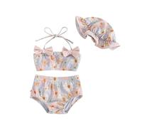 Bañador Niña 5 Años Traje de Baño de Manga Larga con Gorro Protector para Niñas Bebé Verano Playa Piscina Solar (Light Purple, 3M)