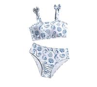 Bañador Niña Dos Piezas Menstrual, Bañadores Niña Protección UV, Conjunto de Bikinis Dos Piezas Niñas Bikini Tankini con Estampado Conchas Marinas Bañadores Bañador Natacion Tankini Traje de Niñas