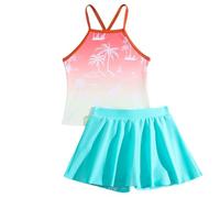 BañAdor NiñA Manga Larga-Traje De BañO con Tirantes Ajustables para NiñAs Y NiñOs, Traje De BañO con Estampado GráFico De CorazóN Y TeñIdo Anudado