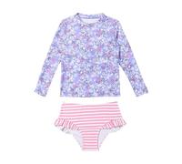 Bañador Niña,Mis Pedidos Traje de Baño Protección Solar de Tres Piezas Bañadores de Manga Larga y Braga de Baño con Volantes Sets Rashguard Ropa de Playa Estampado Swimwear Beachwear 8-12 Años
