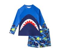 Bañador Niño - Conjunto de Traje de Baño Infantil con Camiseta de Manga Larga Protectora y Bañador Estampado para Actividades Acuáticas de Verano