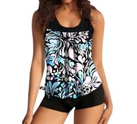 Bañador Palabra de Honor Sujetador Bikini Mujer Trajes de Baño Tankini para Mujer Trajes Baño Tankini Piezas Top Gráfico Swimming Costume Women Bikinis (White XXL)