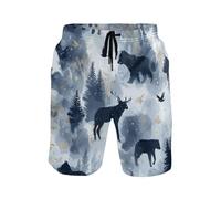 Banador para Hombre Animales del Árbol Ciervos Moda Swimming Shorts Secado Rápido Swimwear para Natación Verano Piscina XXL