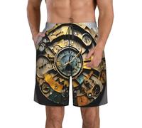 Banador para Hombre Arte del Reloj Cómodo Shorts De Playa Transpirable Swimsuit para Piscina Natación Navegar 3XL