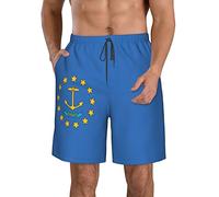 Banador para Hombre Bandera del Estado Insular Transpirable Shorts De Playa Secado Rápido Cortos De Baño para Deporte Vacaciones Piscina M