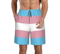 Banador para Hombre Bandera del Orgullo Transgénero Secado Rápido Shorts De Playa Moda Swimwear para Natación Piscina Vacaciones XXL