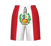 Banador para Hombre Bandera del Perú Suave Hombre Shorts Secado Rápido Swimwear para Correr Piscina Verano XXL