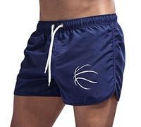 Bañador para hombre, calzoncillos tipo bóxer, tejido mixto de algodón, pantalones cortos con bolsillos antiarena, para construir castillos de arena, recolección de conchas, actividades costeras, azul
