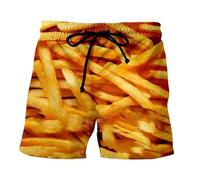 Bañador para hombre Funny Food Shorts Beach Trunks Unisex Hombre Bañador Mujer Salchicha Cerdo Vientre Impresión de Comida Rápida Pantalones Cortos Ropa Personalizada Cosplay Fiesta Verano