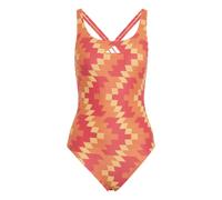 adidas Mujer Football-Inspired V-Back Graphic Swimsuit Swimwear, Lucid Red, 42