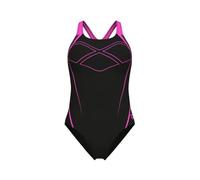 ARENA Feel Graphic Swim Pro Back Traje de Baño para Mujer, Bañador de Secado Rápido, Deportivo en Tejido Maxfit Eco Resistente al Cloro y a la Sal con Protección UV UPF 50+
