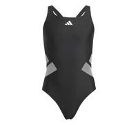adidas Niñas Logo C-Back Swimsuit Kids Swimwear, Black/White, 4-5 Years