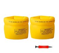 Bañador para Niñas Set - Flotadores De Brazo para Natación para Niños Y Adultos Inflables De PVC con Bomba De Aire De Cortesía (Yellow One Size)