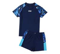 Bañador para Niñas Set - Traje De Baño para Niños Lindo Conjunto De Baño Dividido para Niños Grandes Traje De Baño De Verano Cómodo para Piscina Y Playa (Blue 150)