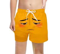 Bañador para niño 2026 para niños con estampados, pantalones cortos de playa para niños, perfectos para la piscina. Traje de baño corto con protección solar Hawai Beach Shorts, amarillo, 7-8 años