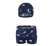 Bañador para niños 2025 Nuevo conjunto de baño para niños con patrón de dibujos animados, bañador y gorra para niños, perfecto para piscina y playa, marine, 4XL