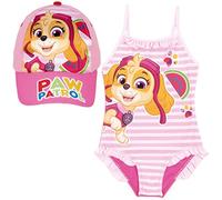 Bañador Patrulla Canina para Playa o Piscina + Gorra Paw Patrol para Niñas | Pack de Bañador y Gorra Patrulla Canina | Bañador Paw Patrol para Niñas y Gorra Skye (2 años, Rosa)
