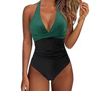 Bañador Pecho Grande Push Up Traje de Baño Mujer Conjunto de Bikini para Mujer Traje ño una Pieza ñ ñ Playa ñador con Falda ñadores Tallas (Green S)