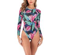 Bañador Pecho Grande Reductor Traje de Baño Mujer Impreso Rash ño Mujer Manga Guardia Traje de Largo Trajes ñ Trajes ñ Una Pieza ñador Negro Reductor ñadores Una (Red S)