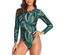 Bañador Pecho Grande Reductor Traje de Baño Mujer Impreso Rash ño Mujer Manga Guardia Traje de Largo Trajes ñ Trajes ñ Una Pieza ñador Negro Reductor ñadores (Green XXL)