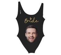 Bañador Personalizado Mujer Reductor, Traje De Baño Personalizados con Cara De Foto De Una Pieza Traje De Baño Divertido Personalizado para Novia Esposa Fiesta En La Playa Vacaciones