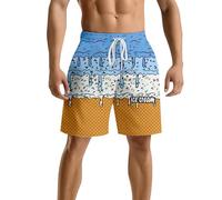 Bañador Playa Hombre, Shorts Holgados Estampados, Nadar y Surfear al Aire Libre