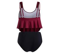 BañAdor Premama Bikini Talla Grande Mujer Bikini Acolchado con Estampado superpuesto para Mujer, más Traje de baño -up, Conjunto de Tankinis Sujetador Talla Grande Mujer Braga (Wine, XXXXXL)