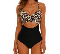 Bañador Reductor Bañadores Mujer Reductores Traje De Baño De Una Pieza para Mujer, Traje Baño Sexy con Tirantes Calados A Juego Color Mujer Reductor Barriga Bañador (Coffee, S)