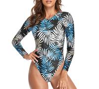 Bañador Reductor Mujer Barriga Trajes de Baño Guardia Trajes de ño Traje ñ Traje ñ Manga Larga Erupción Mujer Impreso Protector ñ ñador Asimetrico Bikinis (Blue S)