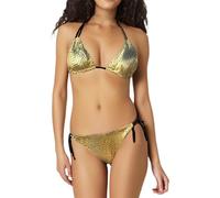 Bañador Speedo Mujer Traje De Baño De Dos Piezas para Mujer con Diseño Elegante Copa Triangular Y Detalles Lentejuelas Conjunto Bikini Bañador Talla Grande (Gold, S)