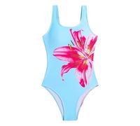 Bañador Talla Grande Mujer Bañadores Una Pieza Traje De Baño con Estampado De Tirantes Anchos Y Metálico para Mujer Bañador Negro Reductor Barriga Traje Baño (Light Blue, M)