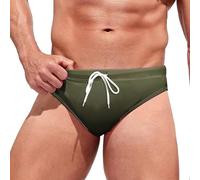Bañador Triangular de Natación y Ocio para Hombre Cómodo Troncos Aguas Termales (Army Green, XL)