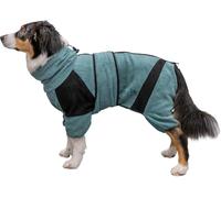 Bañador y abrigo de casa en petróleo