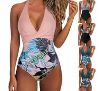 Bañadore Mujer Traje De Baño De Una Pieza Cuello En V Sexy Push Up Control De Barriga Reductor O Anillo Cruzado Corbata Tallas Grande Veraneo Ruching Bañador