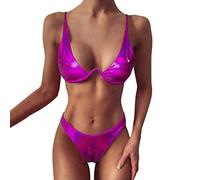 Bañadores Bikini Conjuntos 2 Piezas de Mujer Sexy Set Bikini con Piedras Brillantes Conjunto Bikini Brasileño con Tirantes Bikini Set Moderno Bikinis brasileños Tanga Prenda para la Playa Piscina