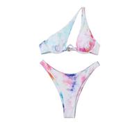 Bañadores Chica Bikinis Y Bañadores Mujer 2026 Conjunto de Traje de Baño Brasileño Corte con Bikini Un Hombro con Sexy 2 Camiseta Baño Mujer Braga Bikini Reductor Barriga (Q XL)