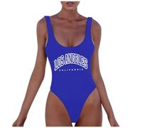 Bañadores de una Pieza para Mujer Bikini con Monograma Ropa Baño Playa Casual Monokinis Sexy con Cuello en U y sin Espalda Bañadores Deportivos para Mujer