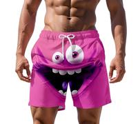 Bañadores de Verano con Cambio de Color de Acuarela Pantalones Cortos Deportivos Shorts de Natación de Lujo Bañador de Hombre Estilo Bohemio Estampado 3D con Cordón en La Cintura