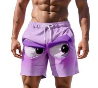 Bañadores de Verano con Cambio de Color de Acuarela Pantalones Cortos Deportivos Shorts de Natación de Lujo Bañador de Hombre Estilo Bohemio Estampado 3D con Cordón en La Cintura