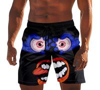 Bañadores de Verano con Cambio de Color de Acuarela Pantalones Cortos Deportivos Shorts de Natación de Lujo Bañador de Hombre Estilo Bohemio Estampado 3D con Cordón en La Cintura