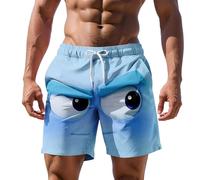Bañadores de Verano con Cambio de Color de Acuarela Pantalones Cortos Deportivos Shorts de Natación de Lujo Bañador de Hombre Estilo Bohemio Estampado 3D con Cordón en La Cintura