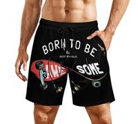 Bañadores Hombre Beachshort Impresión del Lema Nacido para Ser Increíble Informales Secado Rápido Vacaciones Pantalon Corto De Playa Deporte Tenis L