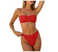 Bañadores Mujer Bañador Bandeau Para Mujer Trajes De Baño Conjunto De Traje Baño Push Up Bikini Elegante Con Control Barriga Liso Bikini Deportivo Trajes Ropa Playa Top Tipo Blusón Con Shorts