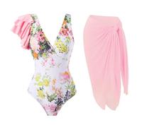 BañAdores Mujer Natacion Bikinis 2026 Talla Grande Verano Playa Junto al mar Conservador Sombreado del Vientre Sin Espalda Sexy Tamaño Grande Impresión BañAdores Mujer Natacion Tankinis (Pink, S)