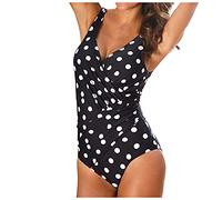 Bañadores Mujer Natacion Trajes de Baño Mujer 2024 Verano Reductores Barriga Swimsuit Color Sólido Cuello en V Bañador Menstrual Brasileño Bañadores con Relleno Surf Arena Bikinis(Blanco,5XL)