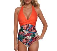 Bañadores Mujer Reductor Barriga Bañador Push up V-Cuello Trajes de Baño Una Pieza Monokini Bañador Natacion Surf Swimwear para Playa Piscina Vacaciones