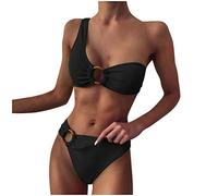 BañAdores Mujer Traje De BañO De Bikini De Color SóLido con Relleno Push-Up Conjunto De Ropa De Playa
