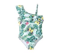 Bañadores Niña Natacion, Traje De Baño Una Pieza con Volantes para Niñas Diseño Floral Verano Playa Mono Bañador Estampado Infantil