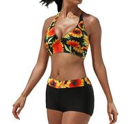Bañadores Señora Conjuntos de Bikini Bikinis Mujer Braga Alta Bañador con Relleno Bikinis Mujer Traje de Baño Cintura Alta Control de Barriga Natacion Trajes de Baño Dos Piezas